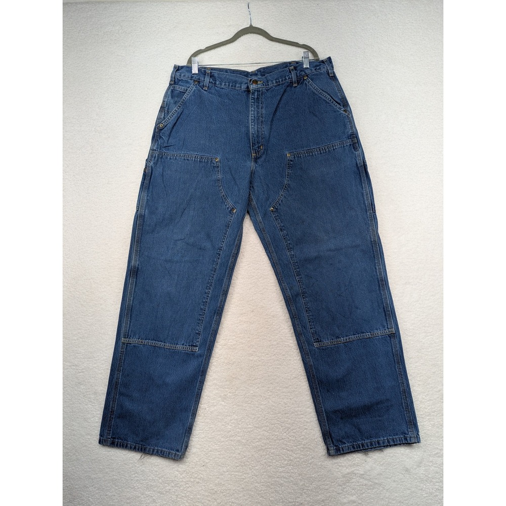 Carhartt‎ B273 DST Denim Carpenter Jeans Mens 40x32 Workwear Blue Dungaree USA